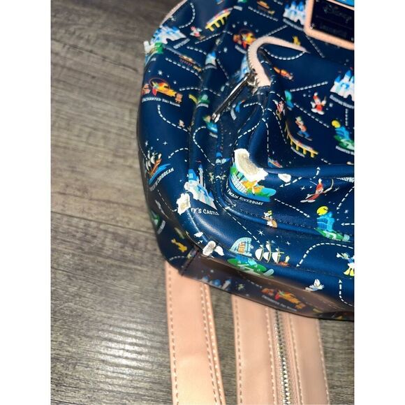 Loungefly Disneyland 65th Anniversary Disney Park Map Convertible Mini Backpack - Picture 3 of 9